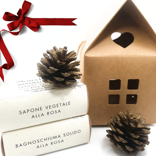 Mini Box Christmas Edition | Bagnoschiuma Solido e Sapone Vegetale Solido alla rosa